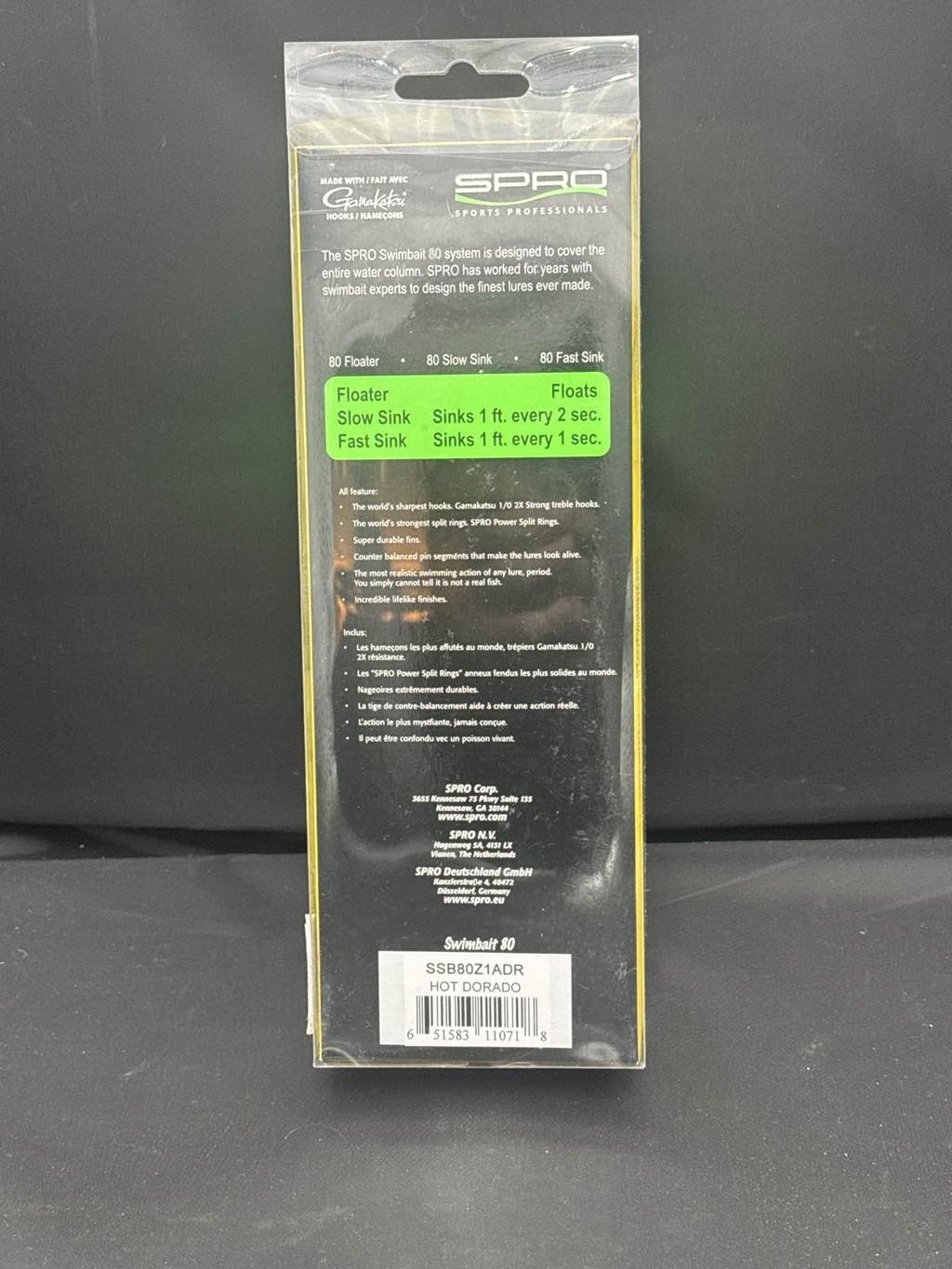 Spro BBZ-1 Swimbait 80 Fast Sink 8" Ocean Bait Hot Dorado Fishing Lure NIP NEW - Image 2