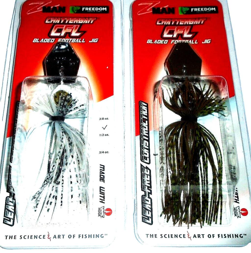 Z-Man Chatterbait 1/2 CFL Bladed Football Jig (Lot of 2-CFL-1) - Image 1