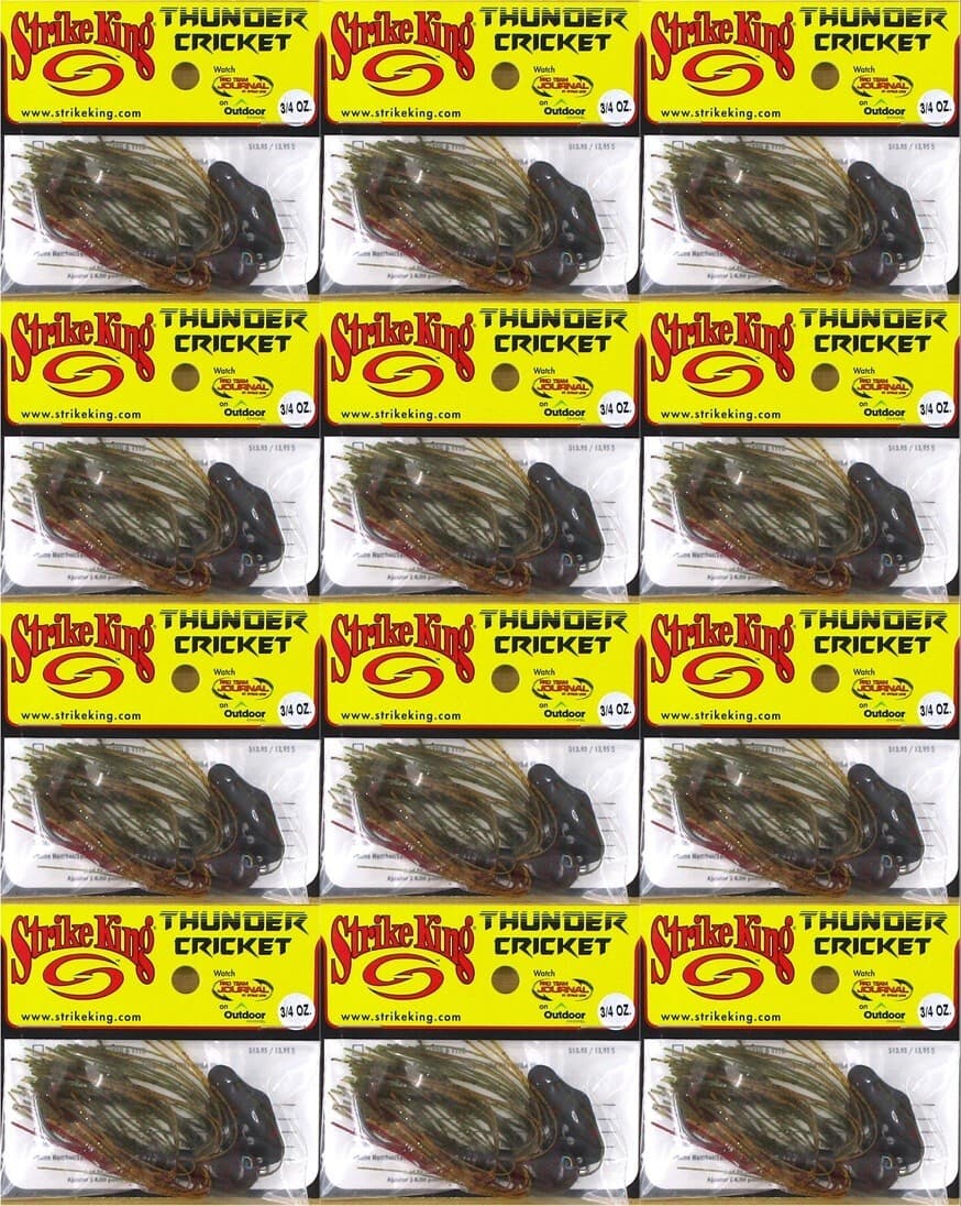 (12) Strike King 3/4 Oz Thunder Cricket Bladed Vibrating Jigs Falcon Lake Craw - Image 1