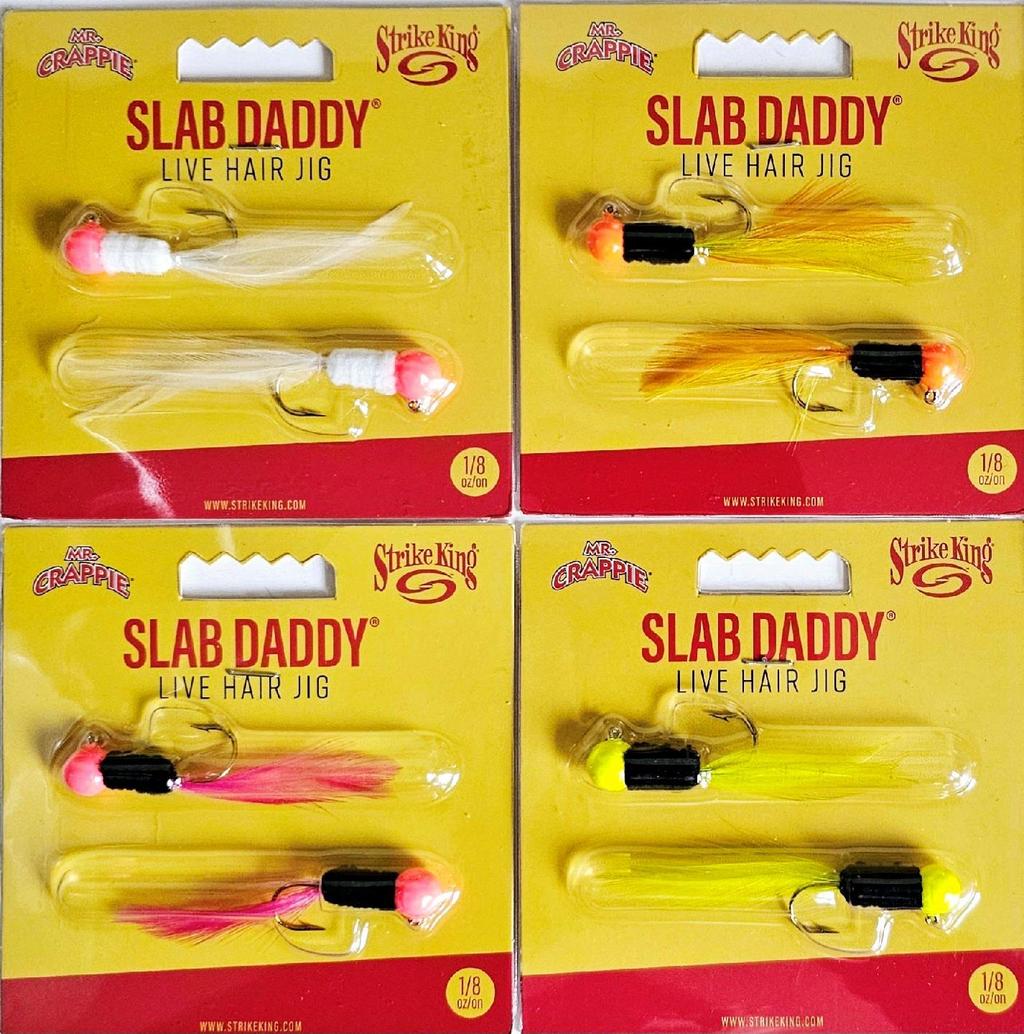 (Lot of 6) Strike King Mr. Crappie Slab Daddy Live Hair Jig 1/8 oz Sac-A-Laits! - Image 2