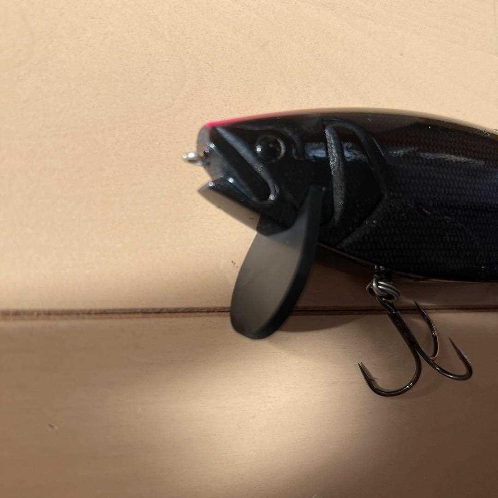Rare Roman Made Roman Trick Black Red Tail Rubber Lip Swimbait Lure No Box Used - Image 3