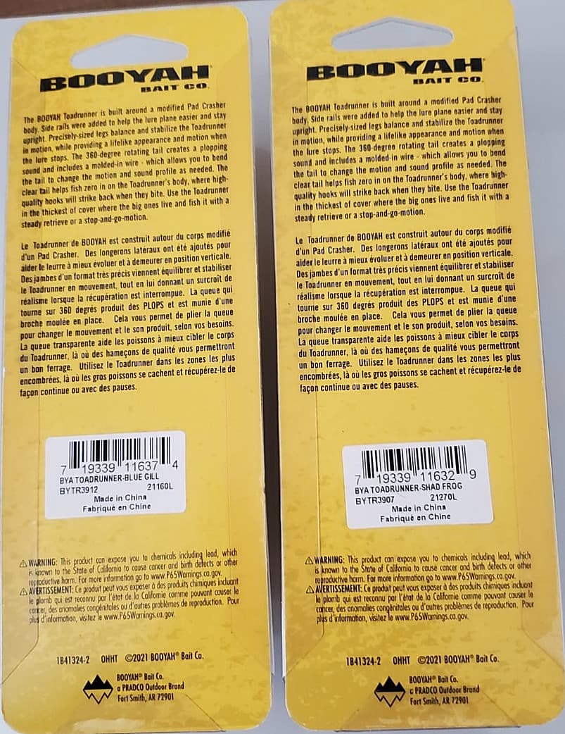 (LOT OF 2) BOOYAH TOADRUNNER 4.5" 7/8OZ - Image 2