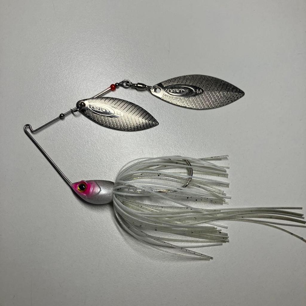 OSP High Pitcher MAX white spinnerbait by Namiki and Kawamura, Beeble - Image 1