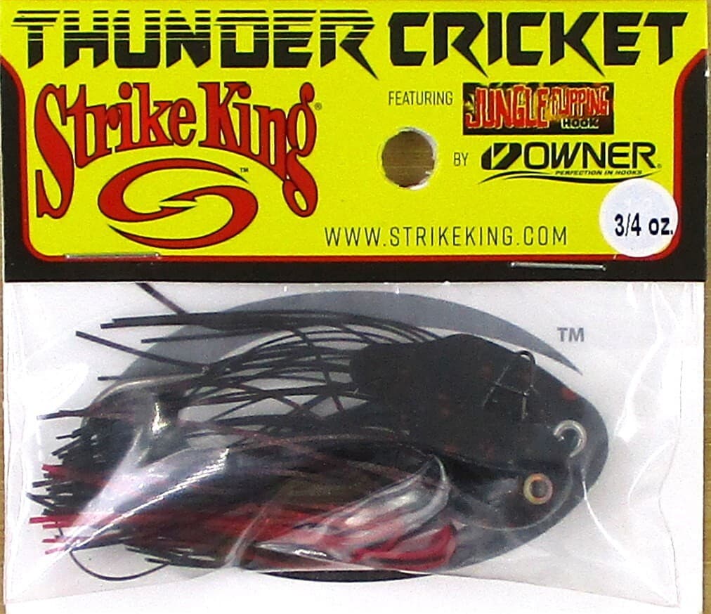 (12) Strike King 3/4 Oz Thunder Cricket Bladed Vibrating Jigs Black Widow New - Image 3