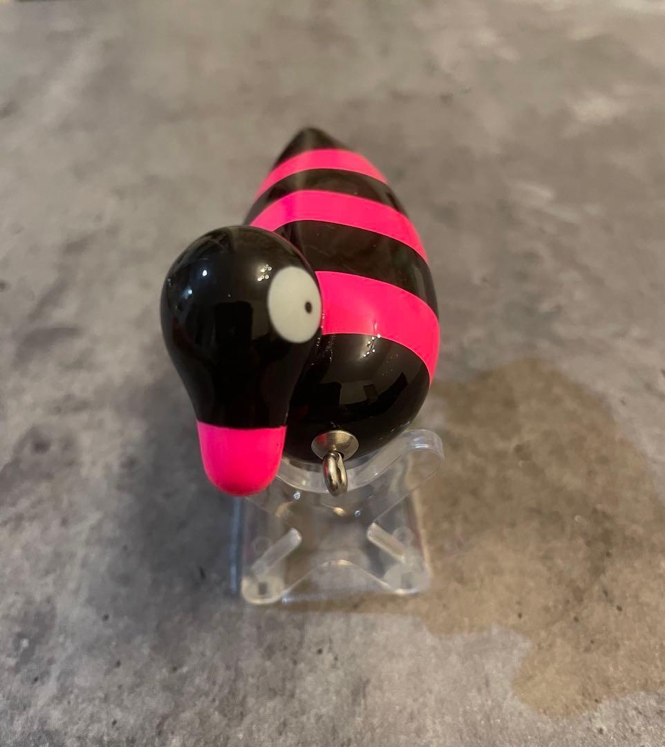 Zeal Stock Lures Mallard-kun Frog Topwater Lure Black & Pink Stripes Used - Image 3