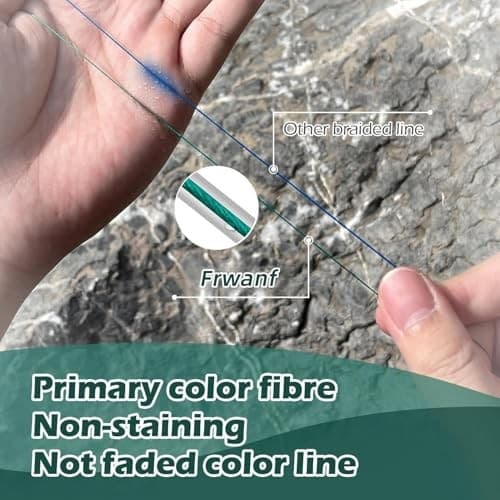 NEW Frwanf Fishing Line 8-Strand Braided PE Line 1000m Size 5 Black for - Image 3