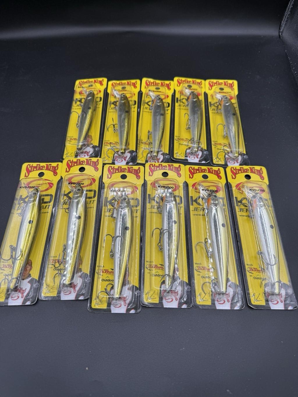 Strike King KVDJ300 Jerkbait  Chrome Gold-Black Lot Of 11 - Image 1