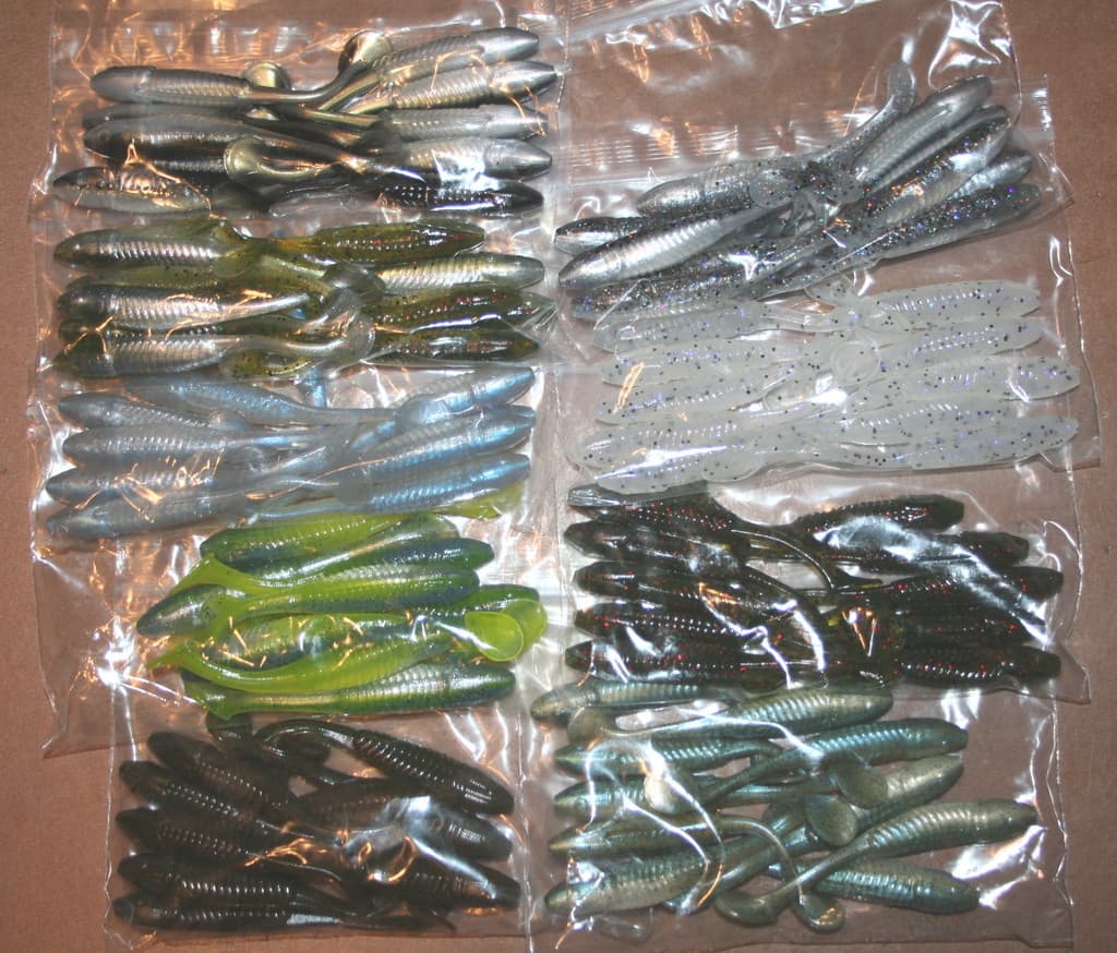 3.5" Swim Minnow Assortment Paddle Tail Swimbait Trailer for A Rig 50 pack bag - Image 1
