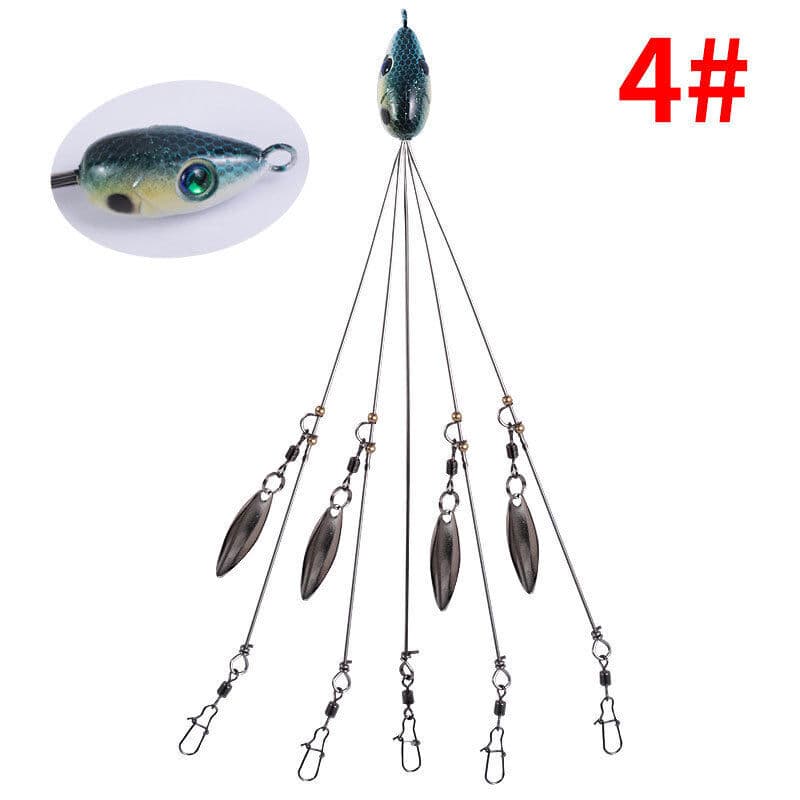 5Pcs Alabama Rig 5 Arms 4 Blades Umbrella Rig Fishing Lures Bait Bass Crappie - Image 10