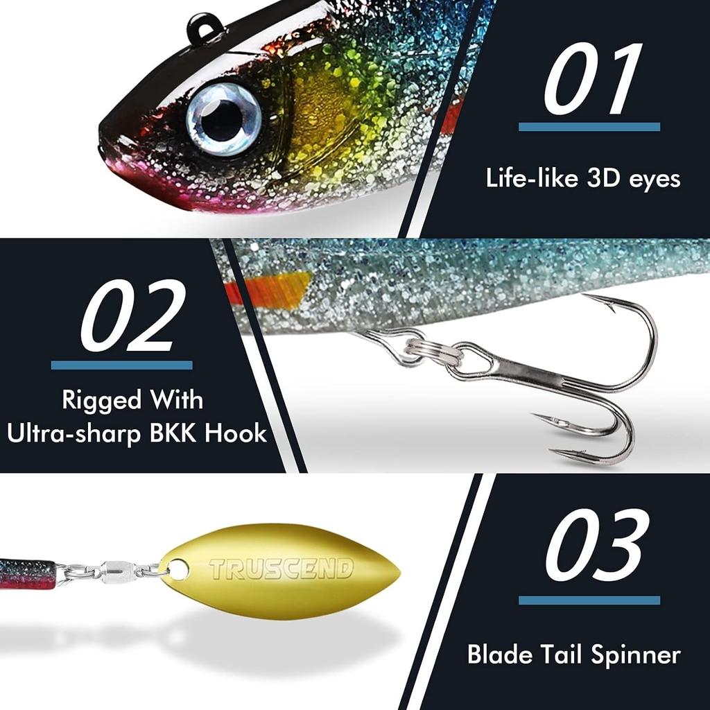 Vibrating Soft Swimbaits for Bass and Trout - 8 Inch, Family Fishing Essentials - Image 5