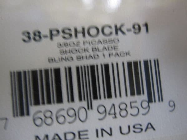 Picasso Ruaz Shock Blade 3/8oz #91 Bling Shad Special Price Chatterbait Lures - Image 2