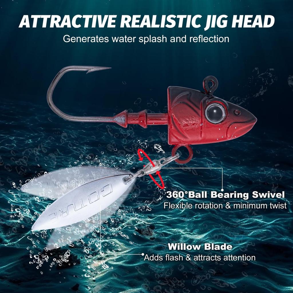 Goture Swimbait Jig Heads, Colored Lead Jig Head Hooks for Freshwater Saltwat... - Image 3