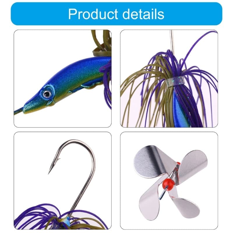 5pcs Buzzbait Lures Spinner Baits Swim Jigs Fishing Lure for Trout Salmon - Image 4