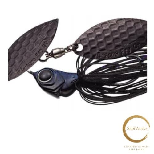 New Evergreen #12 Spinnerbait D-Zone Fly Tandem Willow Leaf 1/4 oz Super Black - Image 1