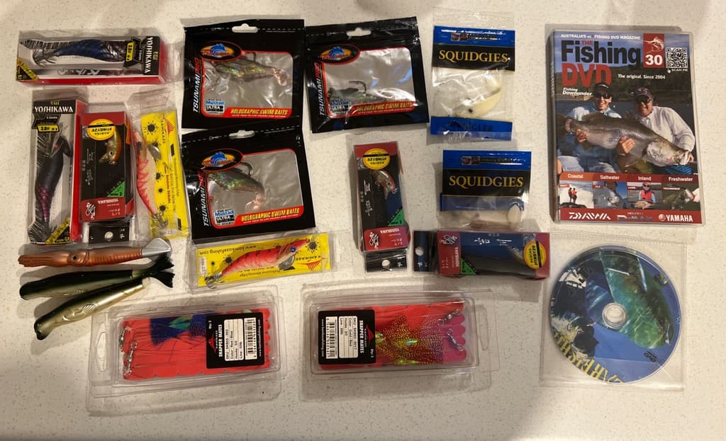 Massive Fishing Lure Bundle + 2 DVDs – Soft Plastics, Hard Baits, C9 - Image 1