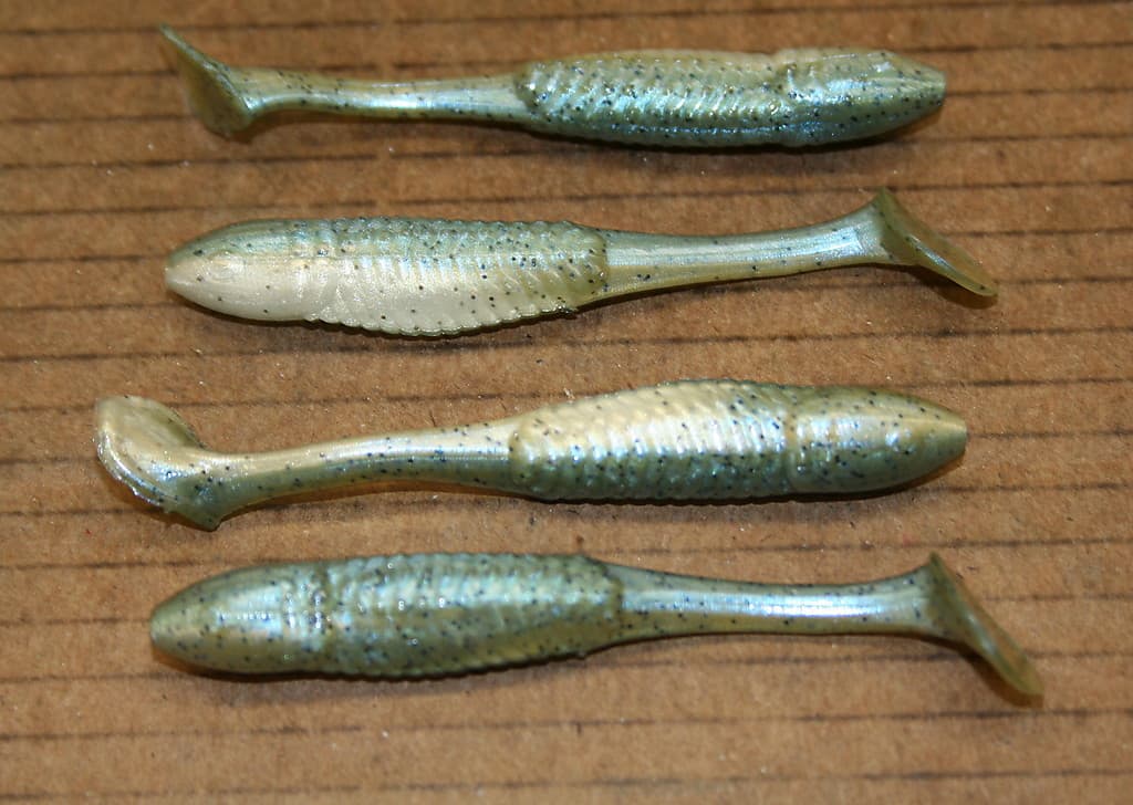 3.5" Swim Minnow Grey Ghost Paddle Tail Swimbait Trailer for A Rig 50 pack - Image 1
