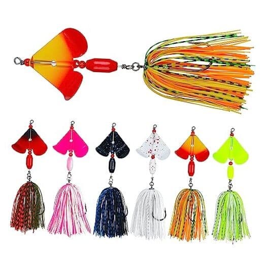 Spinnerbait Fishing Lures Kit Set, 6pcs Bass Fishing Buzzbait Style B-6pcs - Image 1