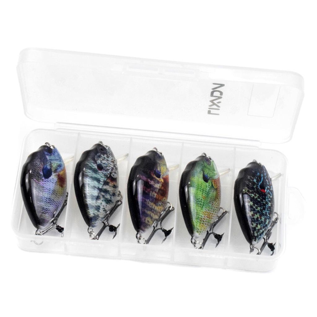 Lixada 6cm 15g 5PCS Fishing Lures + Barbed Treble Hooks Fishing Accessories - Image 2