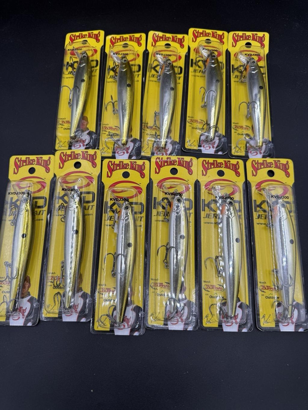 Strike King KVDJ300 Jerkbait  Chrome Gold-Black Lot Of 11 - Image 2