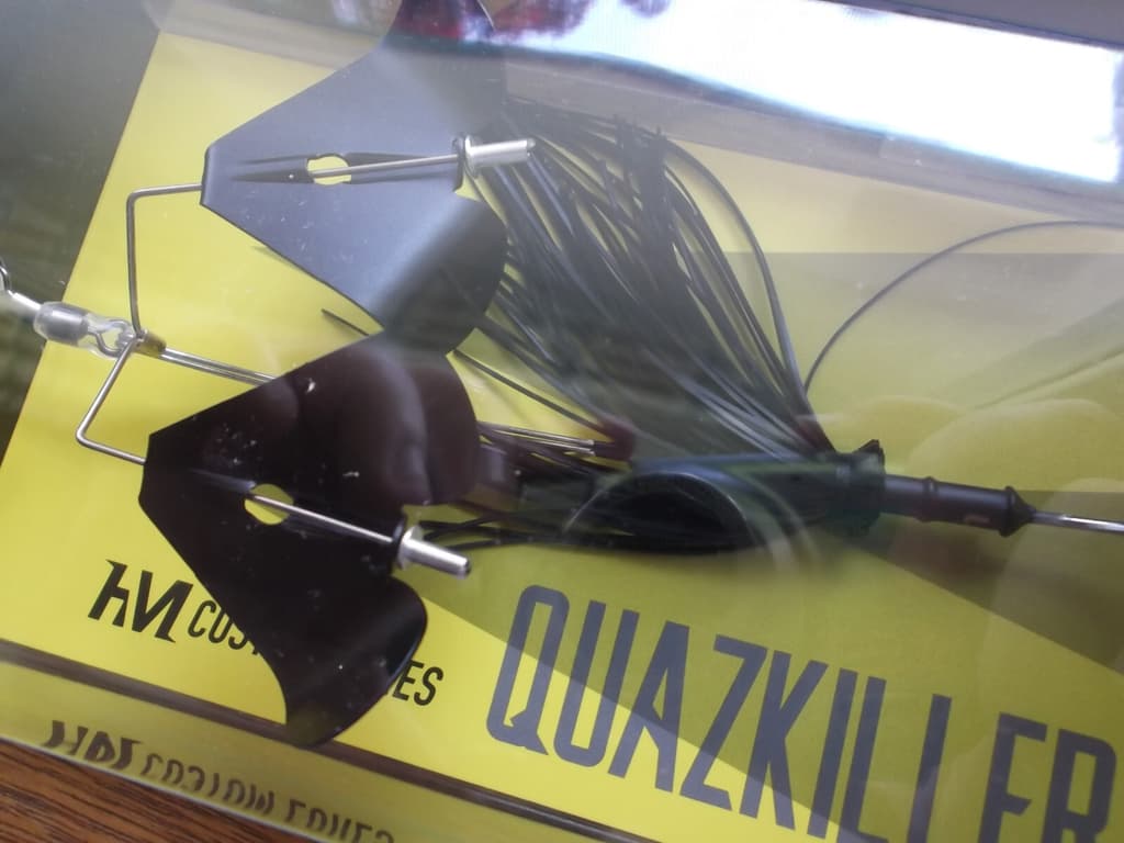 HM Custom Lures Teckel Quazkiller Twin Buzzbait 1/2oz. 01 All Black Updraft - Image 2