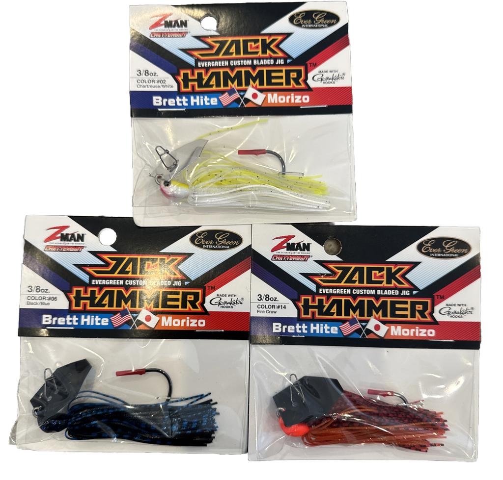 Lot Of 3 Z-Man Evergreen Jack Hammer Chatterbait 3/8 Oz Color #14, 02, & 06 NEW - Image 1