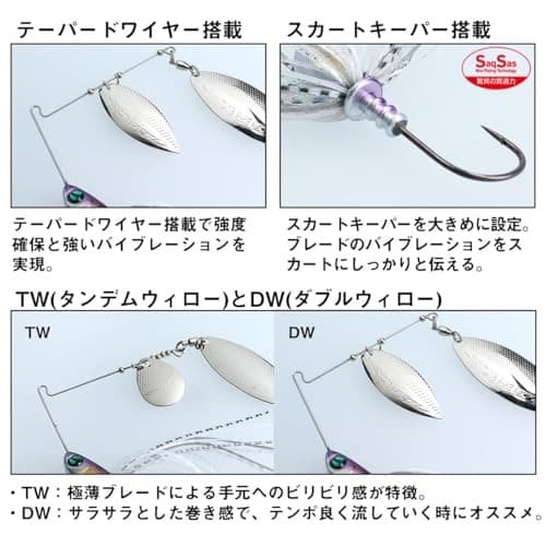 NEW Daiwa Bass Steez Spinnerbait Keimura Shad 3/8oz DW - Image 3