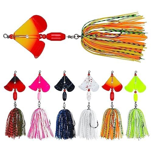 Spinnerbait Fishing Lures Kit Set, 6pcs Bass Fishing Buzzbait Style B-6pcs - Image 2