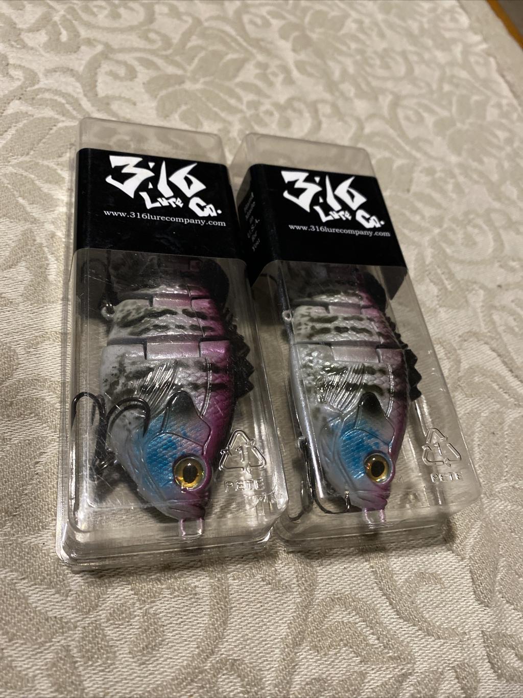 3:16 Lure Co. Swimbait 5 FS Gill Lot Of 2-(1) SS/(1)F BaitWorks Custom Color - Image 12