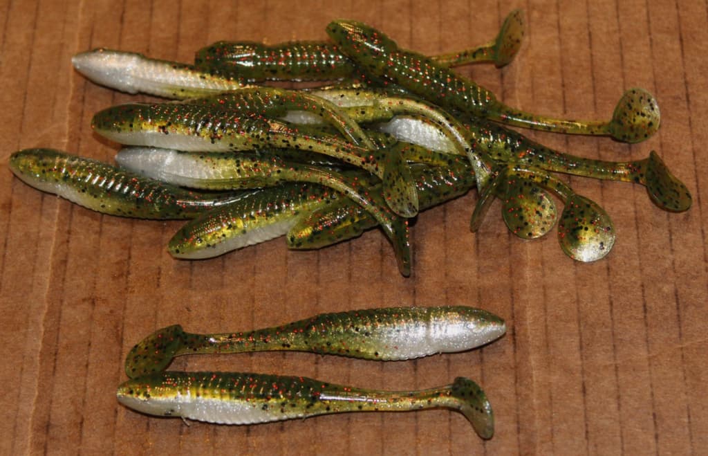 3.5" Swim Minnow Water Red Ghost Paddle Tail Swimbait Trailer for A Rig 50 pk - Image 3