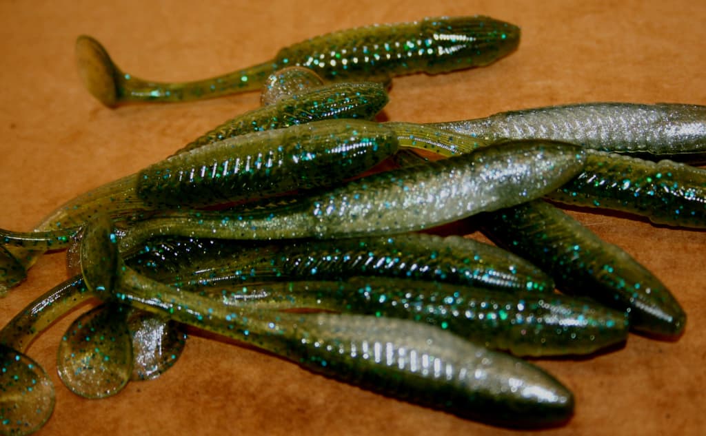 5" Swim Minnow Dark Smallie Magic Paddle Tail Swimbait Trailer for A Rig 50 pack - Image 2