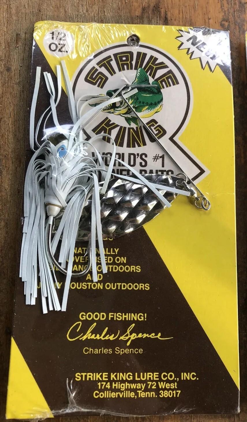 3 Vintage Nos 1/2 Oz Strike King Spinner Baits New Old Stock Diamond Eyes  - Image 2