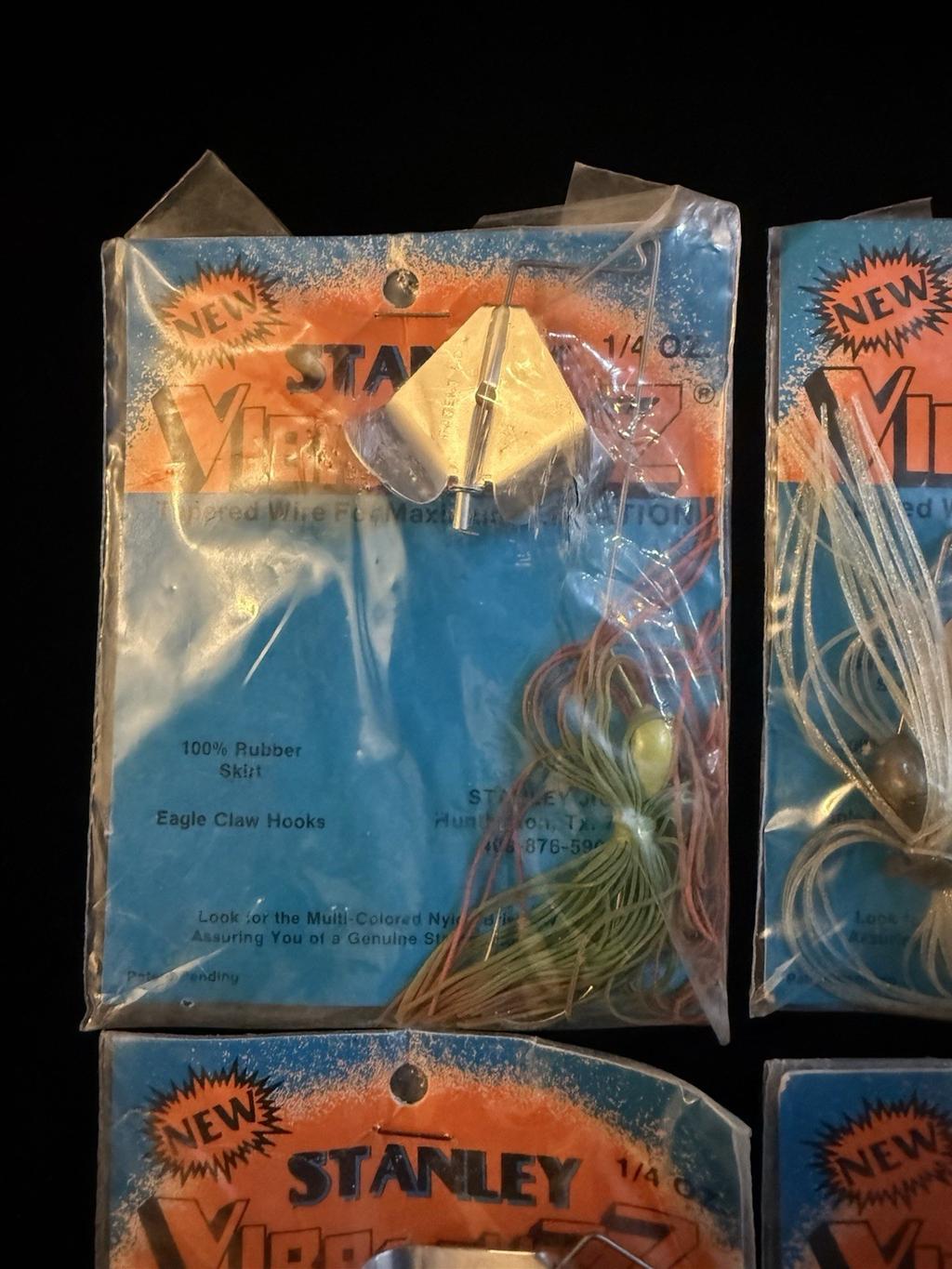 4 Vtg Mixed Lot 1/2 1/4 Oz Stanley Vibra Shaft Spinnerbaits Buzzbait VS12 VB14 - Image 3