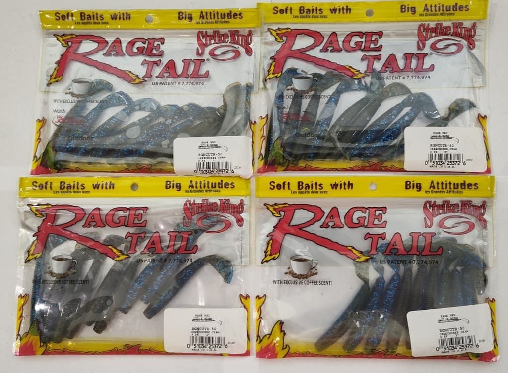 LOT OF 4-9 Per Pk STRIKE KING RAGE NED CUT-R WORM 3" RGNCUT-R Okeechobee Craw - Image 1