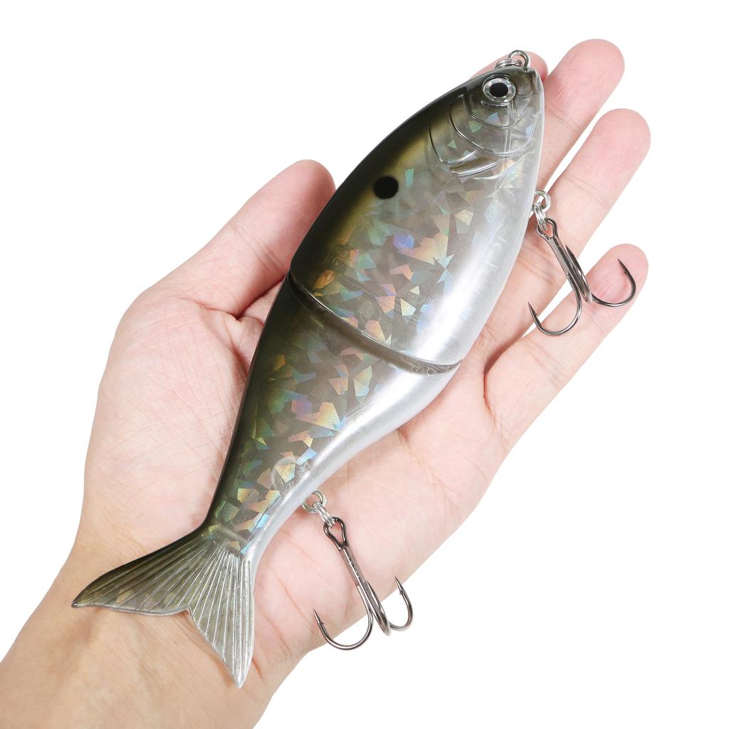Taruor 7In Glider Fishing Lures Glide Bait Jointed Swimbait W/ Treble Hooks V2D2 - Image 5