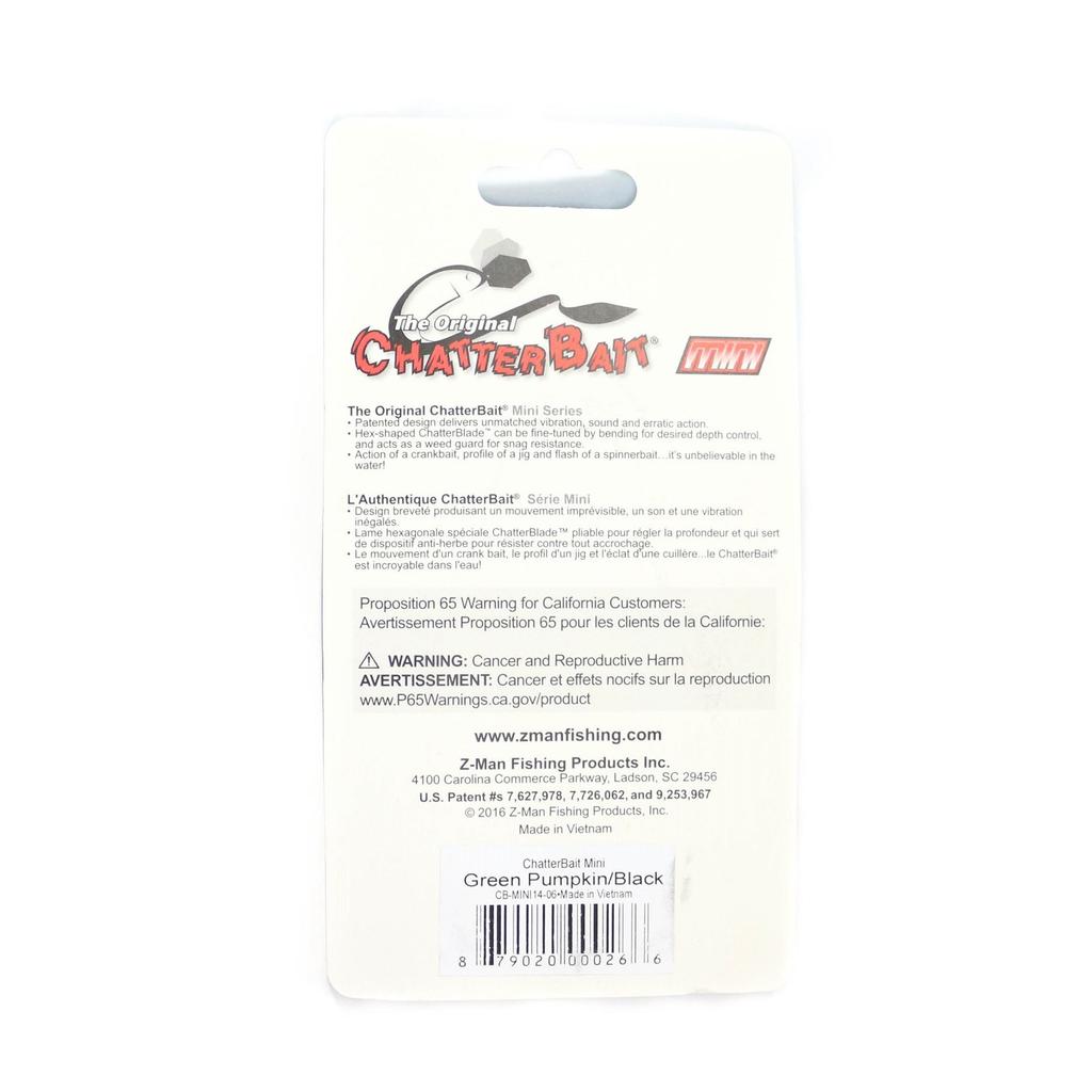 Zman Chatterbait Mini 3/8 oz Sinking Lure Candy Craw (2123) - Image 2