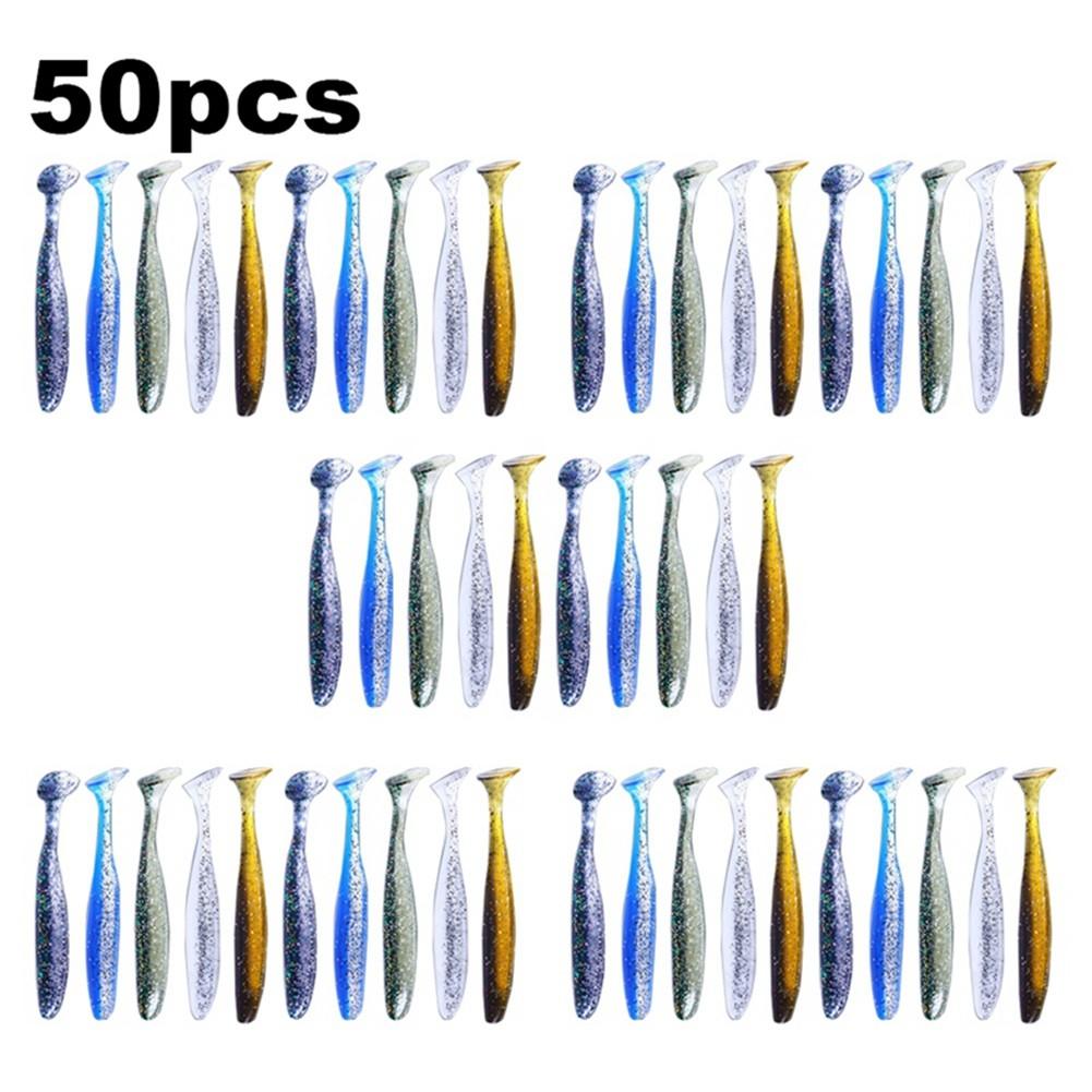 50Pcs Soft  Silicone Bait Wobbler Fishing  Fishing Accessories 5cm P3S43701 - Image 5