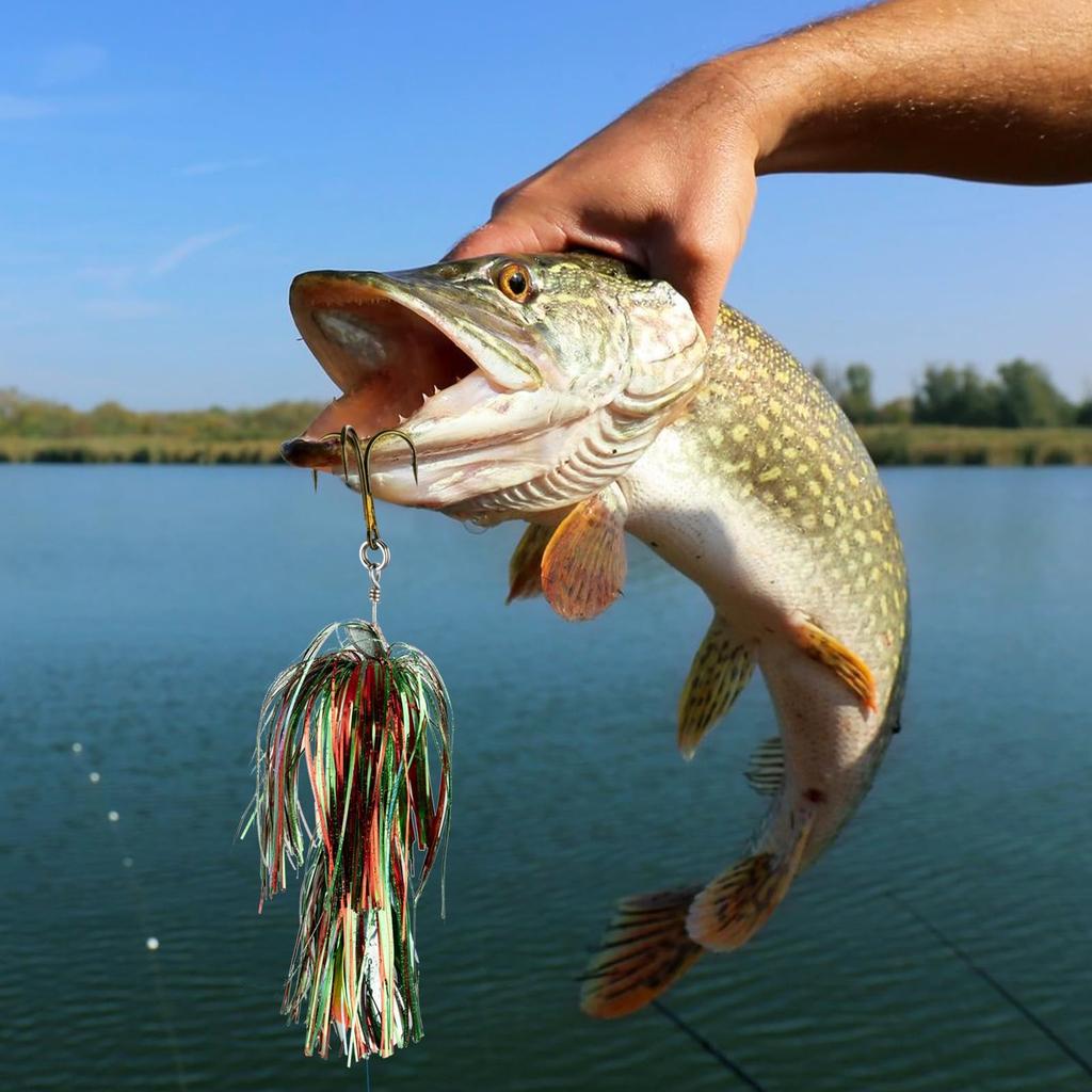 Fishing Spinner 3pcs, Musky Bucktail Spinnerbait with Double Blades for Pike,... - Image 7