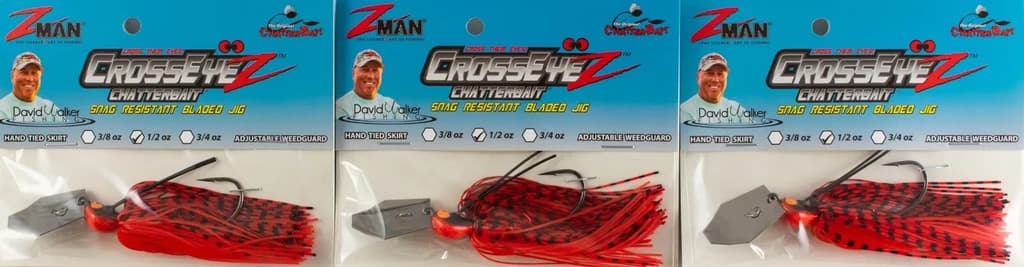 3    Z-MAN CROSSEYEZ CHATTERBAIT 1/2OZ CBCE12-07 FIRE CRAW - Image 1