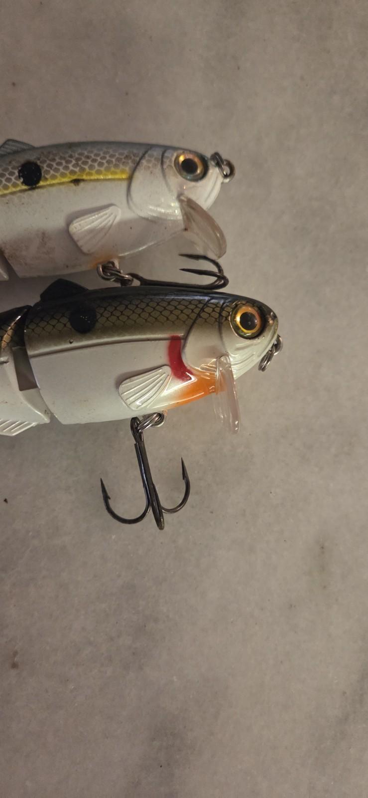 Lot Of (2) Strike King Wake Shad King Shad 4" Swim Bait Wake Bait Jointed Bass - Image 8