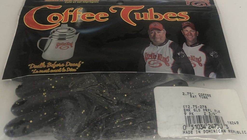 Strike King CT2.75-278 Soft Plastic 2.75 Inch FAT Coffee TUBE-1ea 9pk-NEW-SHIP24 - Image 1