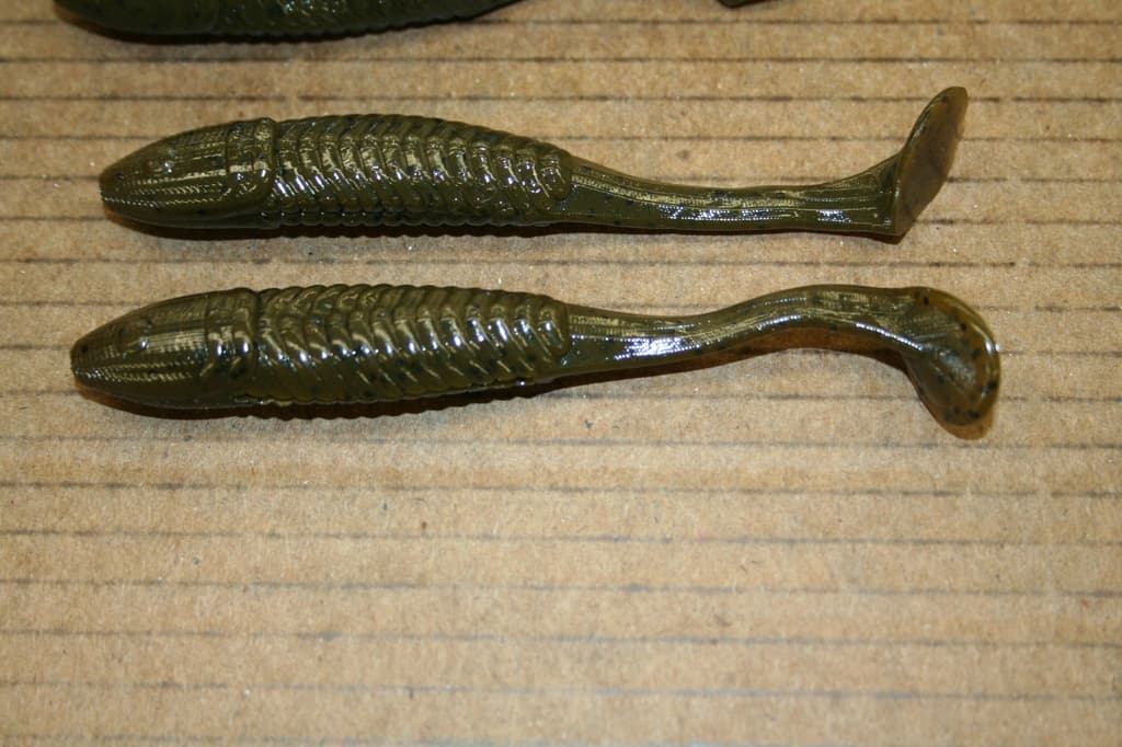 5" Swim Minnow Green Pumpkin Paddle Tail Swimbait Trailer for A Rig 50 pack - Image 2