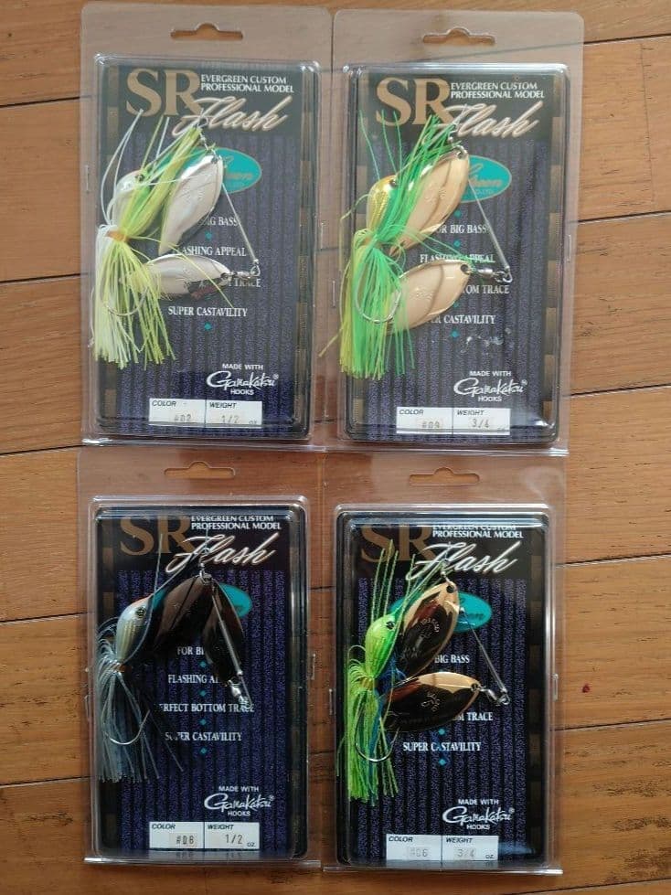 Evergreen SR FLASH Spinnerbait 1/2 & 3/4 Pack of 4 New Unused - Image 1