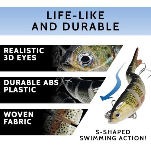 DMSE Fishing Lures for Bass Trout Crappie, Lifelike Swimbait 3 Piece,5.3",0.9oz - Image 3