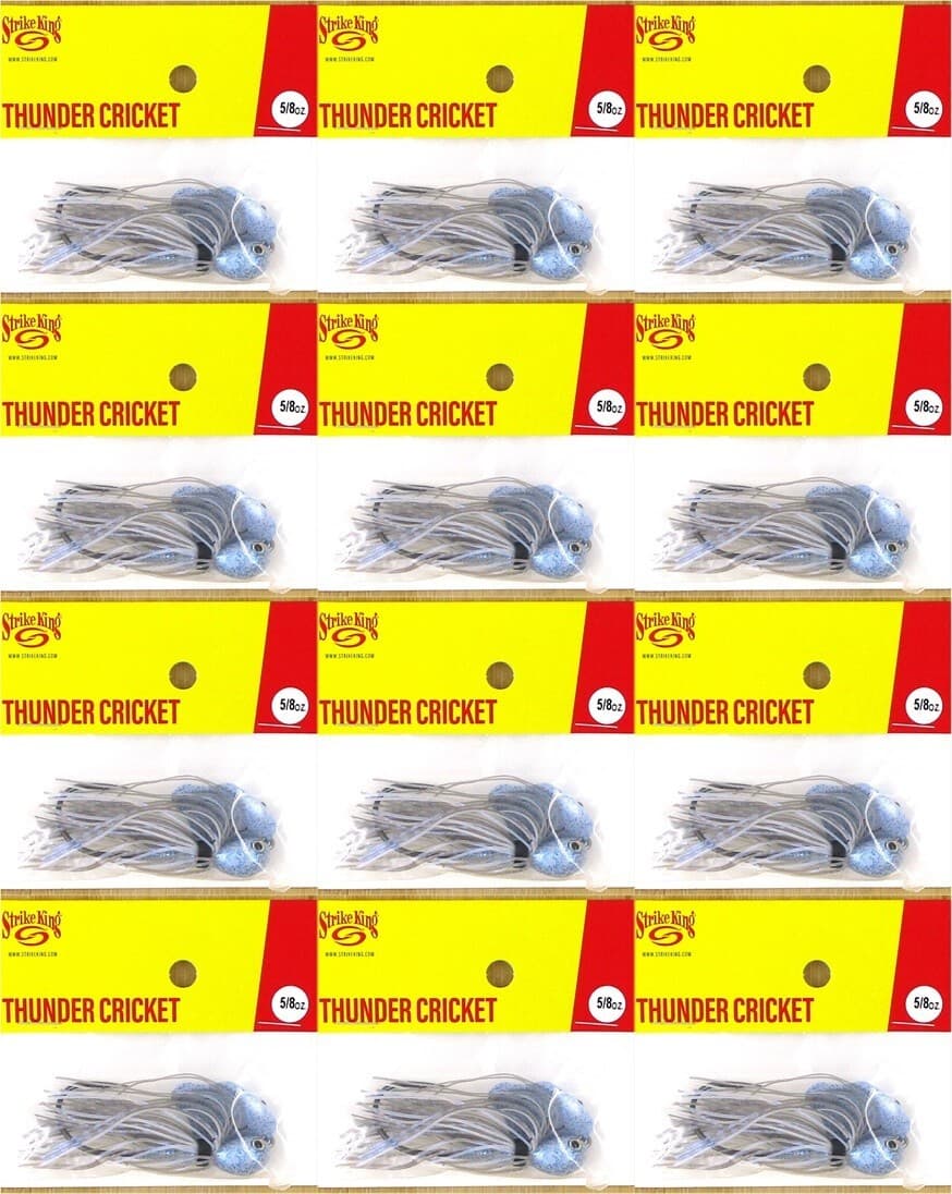 (12) Strike King 5/8 Oz Thunder Cricket Bladed Vibrating Jigs Blue Glimmer New - Image 1