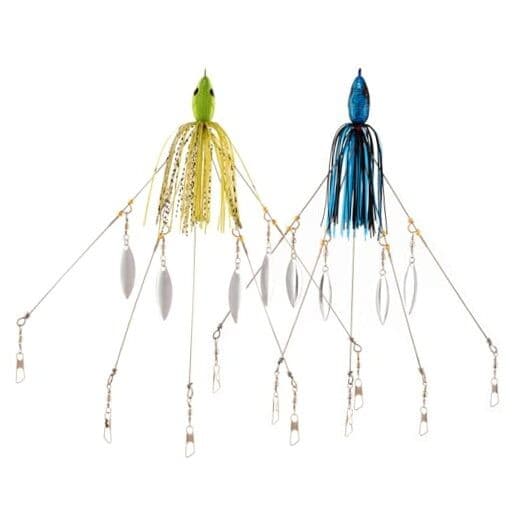 5 Arms Alabama Umbrella Rig Fishing Bass Kit Fishing Lures 2pcs（blue+green）） - Image 1
