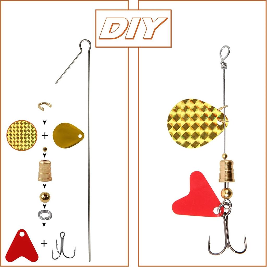 Fishing Spinner Bait Making Kit, 261pcs DIY Fishing Lure Making Kit Buzzbait ... - Image 6