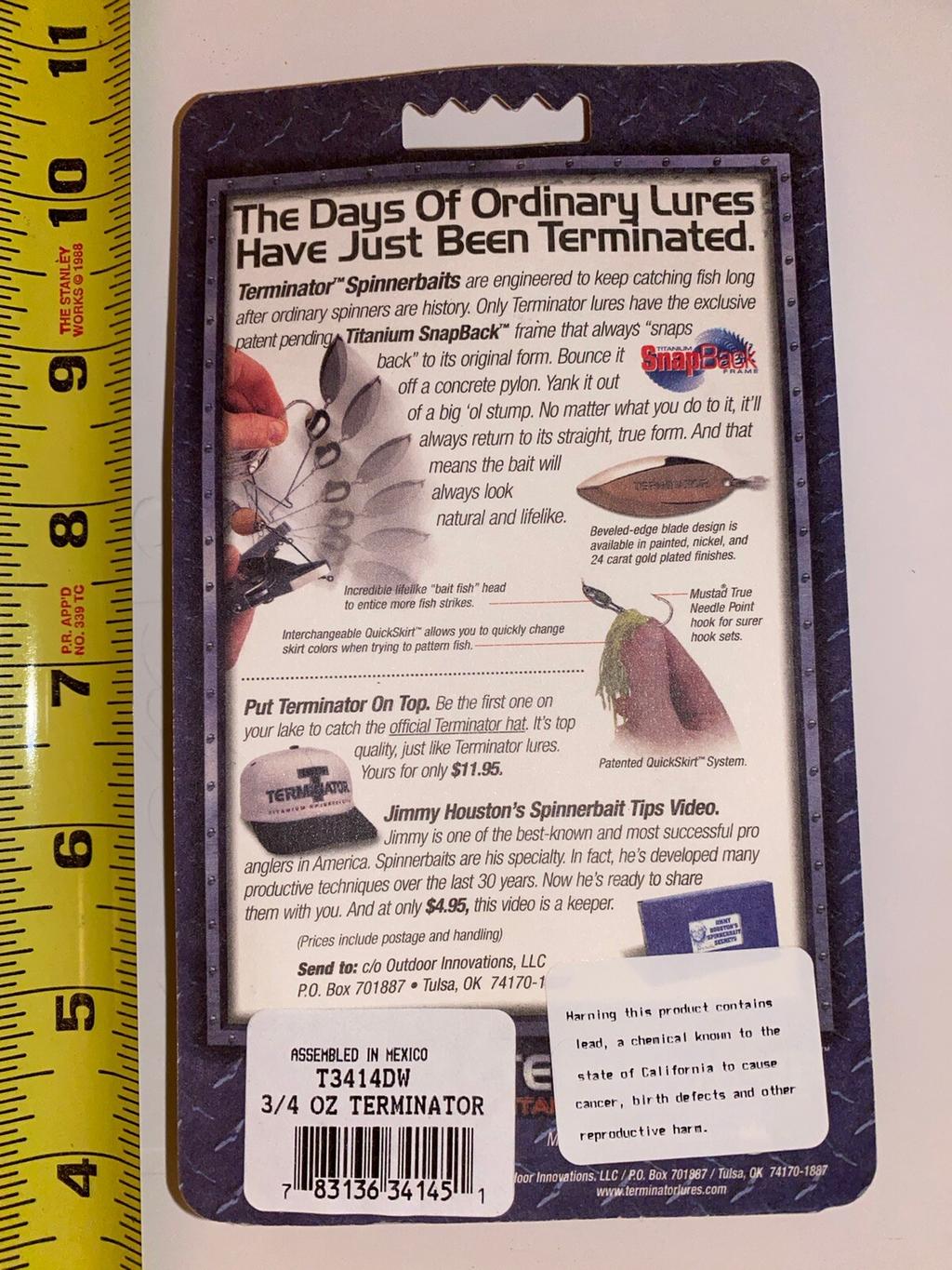 TUFF FIND CLASSIC TERMINATOR TITANIUM SPINNERBAIT FISHING LURES Discontinued NOS - Image 2