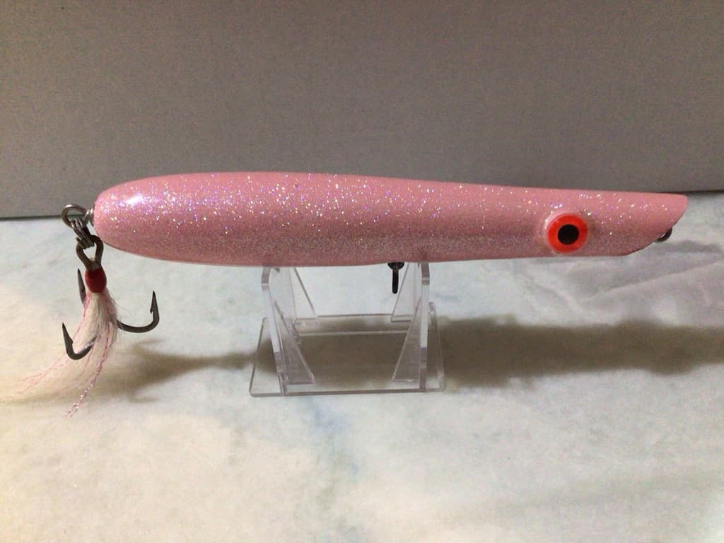 Plugcaster Pencil Poppers. Lot of 3. Saltwater Lures. Pink. New & Used. - Image 7