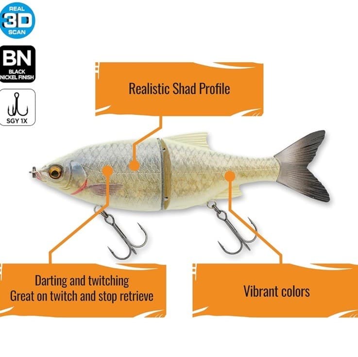 Savage Gear 3D M-Shine Glide 230SS Ghost Bone 4.5oz NIP Swimbait Large Lure New - Image 2