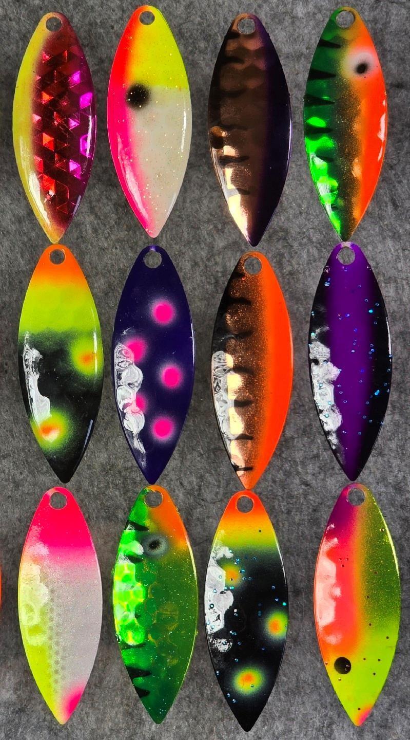(Ct of 24) Kingfisher Tackle Willow Leaf #4 Spinner Designer Blade Tackle Craft! - Image 3